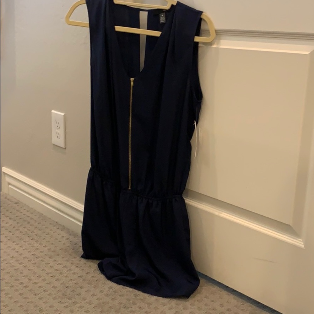 Aqua navy romper with zipper